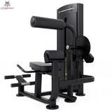 Titanium Strength Black Series Bauch & Unterer Rücken – Schrägansicht mit Schulterpolster, Sitz und Fußstützen