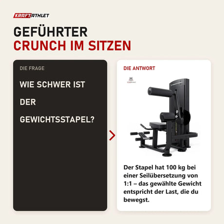 Frage und Antwort zu Titanium Strength Black Series Bauchmuskelmaschine: Wie schwer ist der Gewichtsstapel?