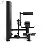 Titanium Strength Black Series Bauchmuskelmaschine – Profilansicht mit Hebelarm, Polstern und Fußstütze
