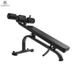 Titanium Strength Black Series Bauchtrainer verstellbar in Schrägansicht mit Beinrollen oben und Rollen am Standfuß