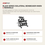 Titanium Strength Black Series IsoLateral Beinbeuger Knien mit 4 Merkmalen: Beincurl im Kniestand, Unabhängige Hebelarme, Plate-Loaded bis 200 kg, Scheibenablagen