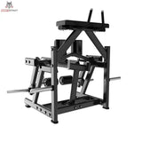 Titanium Strength Black Series IsoLateral Beinbeuger Knien in Seitenansicht mit Rahmen und Scheibenaufnahme
