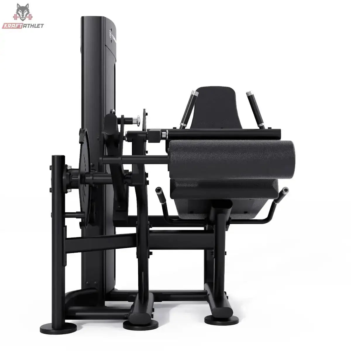 Titanium Strength Black Series Beinbeuger sitzend – Ansicht von hinten auf Sitz, Rückenlehne und Rahmen
