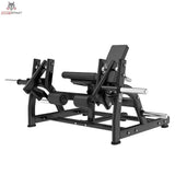 Titanium Strength Black Series IsoLateral Beinstrecker in Schrägansicht von vorn mit Sitz und Beinrollen