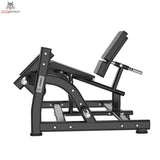 Titanium Strength Black Series IsoLateral Beinstrecker in Seitenansicht mit Rückenlehne und Sitzpolster