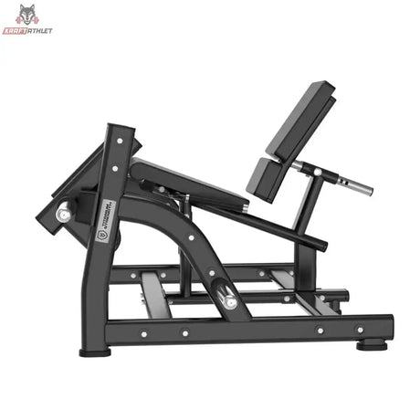 Titanium Strength Black Series IsoLateral Beinstrecker in Seitenansicht mit Rückenlehne und Sitzpolster