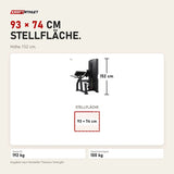 Maßbild Titanium Strength Black Series Bizepscurl: Stellfläche 93 × 74 cm, Höhe 152 cm