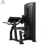 Titanium Strength Black Series Bizepscurl – Schrägansicht mit Armauflage, Griffen und Sitz
