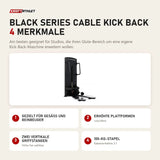 Titanium Strength Black Series Cable Kick Back mit 4 Merkmalen: Gezielt für Gesäß und Beinbeuger, Erhöhte Plattformen, Zwei vertikale Griffstangen, 100-kg-Stapel