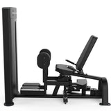 Titanium Strength Black Series Dual Abduktor/Adduktor: Seitenansicht mit verstellbarer Rückenlehne und Gewichtsturm, in Schwarz