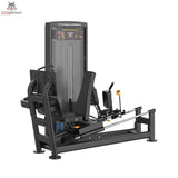 Titanium Strength Black Series Dual-Beinpresse / Hack Squat V2 in Schwarz, Schrägansicht auf Sitz und Schulterpolster