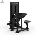 Titanium Strength Black Series Dual Bizepscurl und Trizepsextension: Schrägansicht mit Armauflage und Sitz, in Schwarz