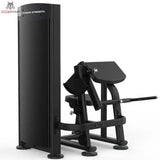 Titanium Strength Black Series Dual Bizepscurl und Trizepsextension: Seitenansicht mit Gewichtsturm und Armpolster, in Schwarz