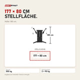 Maßbild Titanium Strength Black Series Dual Cable Cross: Stellfläche 177 × 80 cm, Höhe 180 cm