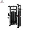 Titanium Strength Black Series Functional Trainer in Schwarz, Schrägansicht mit zwei verstellbaren Zugarmen