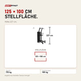 Maßbild Titanium Strength Black Series Geführte Dips und Klimmzüge: Stellfläche 125 × 100 cm, Höhe 227 cm