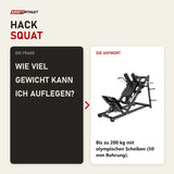 Frage und Antwort zu Titanium Strength Black Series Hackenschmidt Kniebeuge Maschine: Wie viel Gewicht kann ich auflegen?