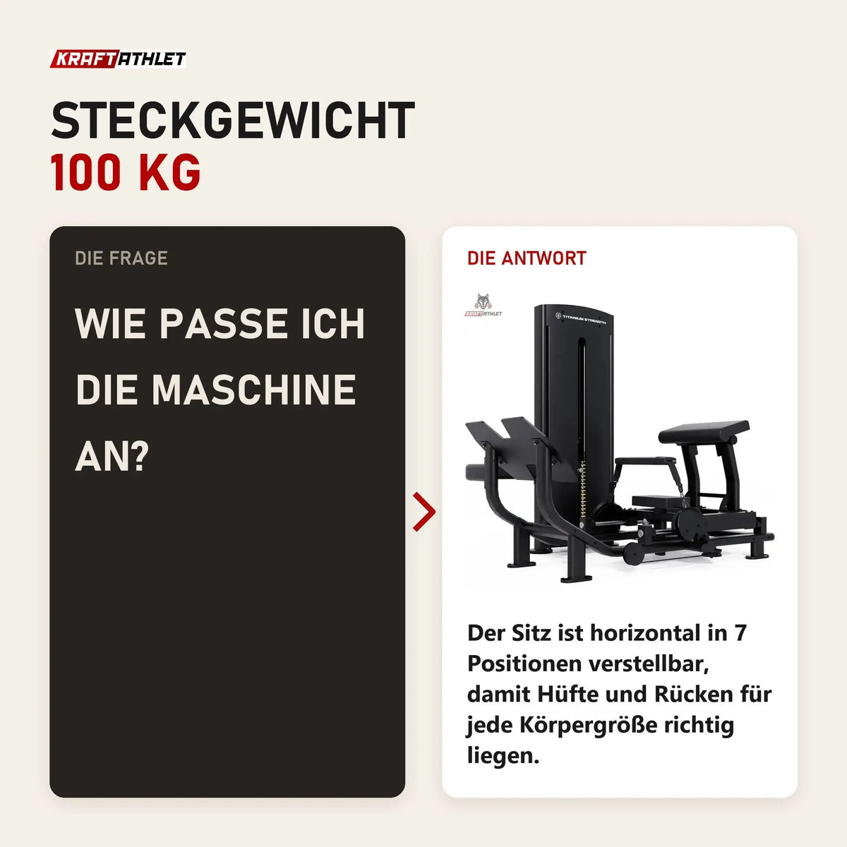 Frage und Antwort zu Titanium Strength Black Series Hip Thrust mit Steckgewichten: Wie passe ich die Maschine an?