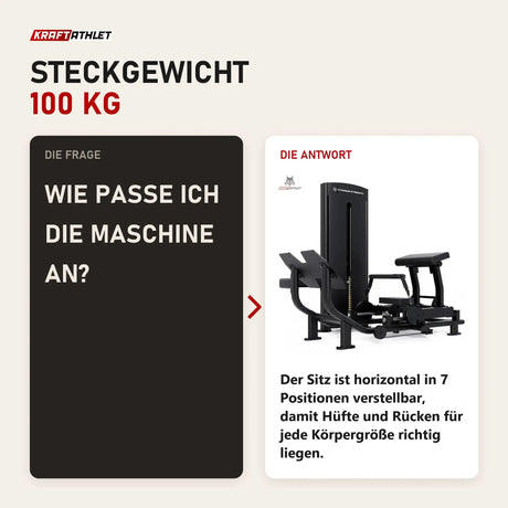 Frage und Antwort zu Titanium Strength Black Series Hip Thrust mit Steckgewichten: Wie passe ich die Maschine an?