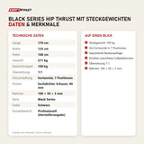 Technische Daten und Merkmale von Titanium Strength Black Series Hip Thrust mit Steckgewichten als Tabelle