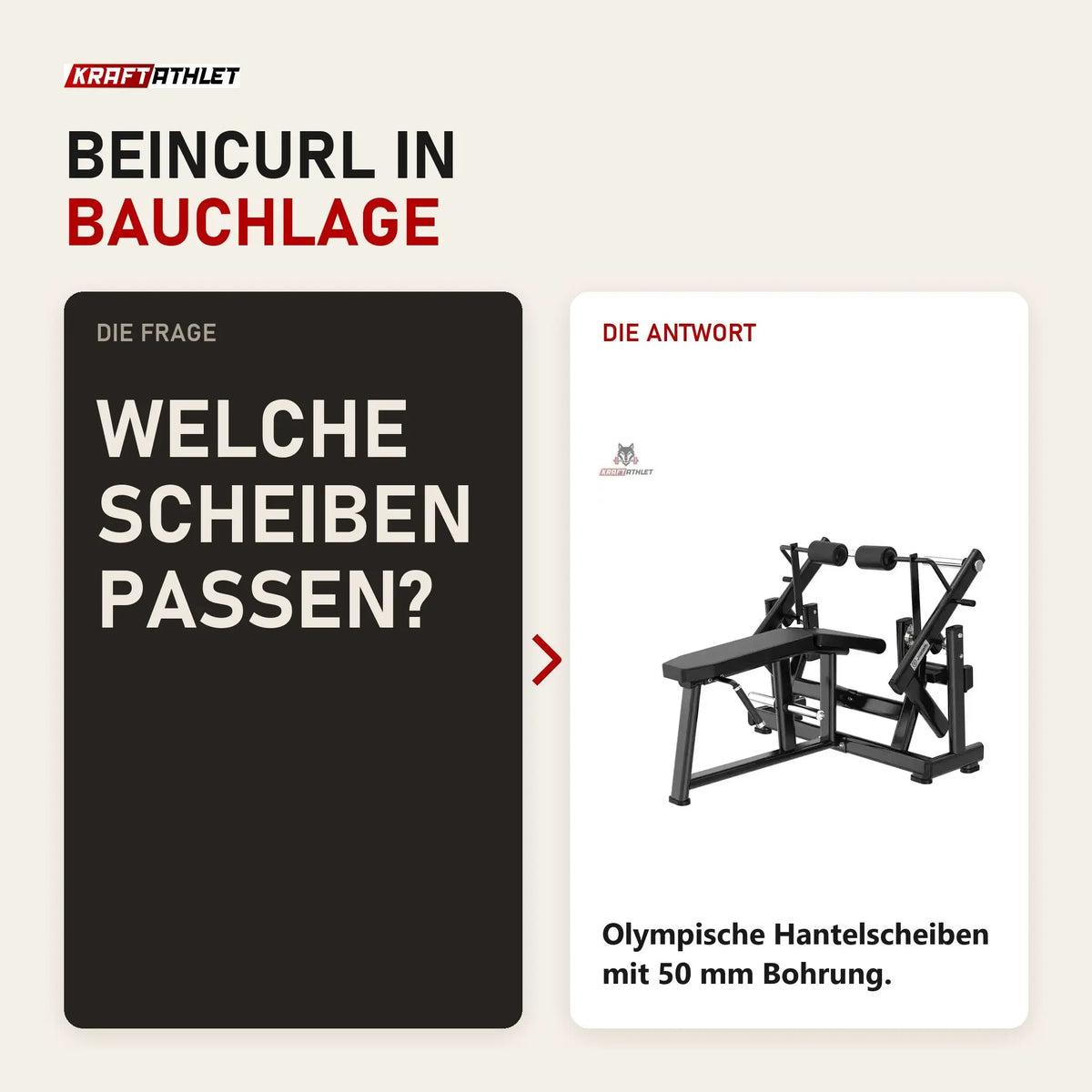 Frage und Antwort zu Titanium Strength Black Series IsoLateral Beinbeuger Liegend: Welche Scheiben passen?