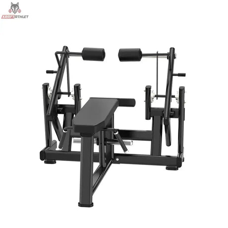Titanium Strength Black Series IsoLateral Beinbeuger Liegend in Frontansicht auf Liegefläche und zwei Hebelarme