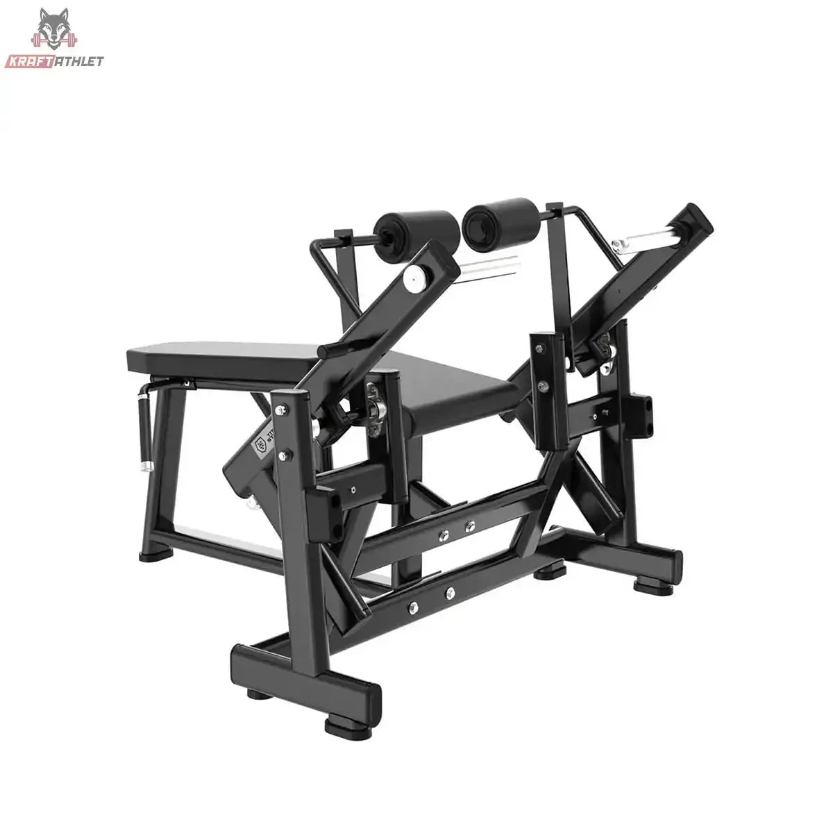 Titanium Strength Black Series IsoLateral Beinbeuger Liegend in Schrägansicht von hinten mit Beinpolstern