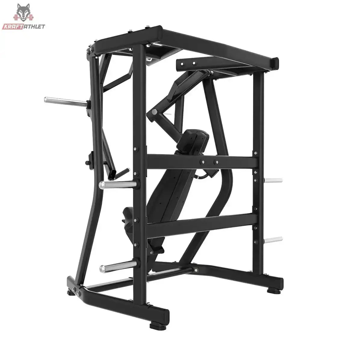 Titanium Strength Black Series IsoLateral Bench Press Brustpresse in Schrägansicht von hinten mit Rahmen