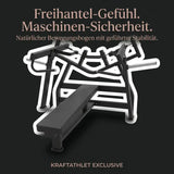 Titanium Strength Black Series IsoLateral Brustpresse Horizontal – Grafik mit hervorgehobenem Bewegungsbogen der Hebelarme
