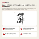 Titanium Strength Black Series IsoLateral D.Y. Row Rudermaschine mit 4 Merkmalen: Divergierende Hebel, Unabhängige Hebelarme, Plate-Loaded bis 200 kg, Scheibenablagen