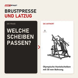 Frage und Antwort zu Titanium Strength Black Series IsoLateral Brustpresse und Latzug: Welche Scheiben passen?