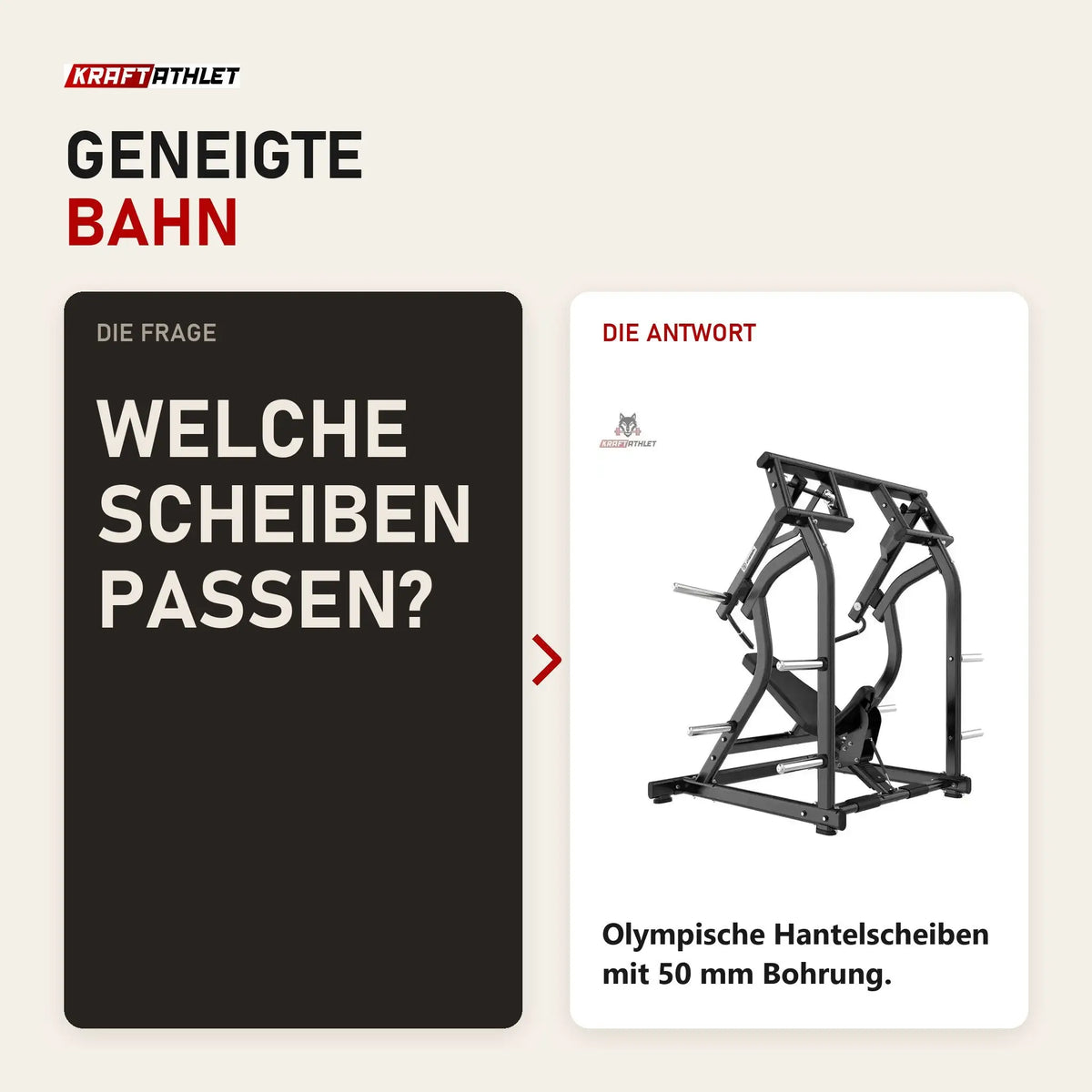 Frage und Antwort zu Titanium Strength Black Series IsoLateral Geneigte Schulterpresse: Welche Scheiben passen?