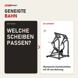Frage und Antwort zu Titanium Strength Black Series IsoLateral Geneigte Schulterpresse: Welche Scheiben passen?