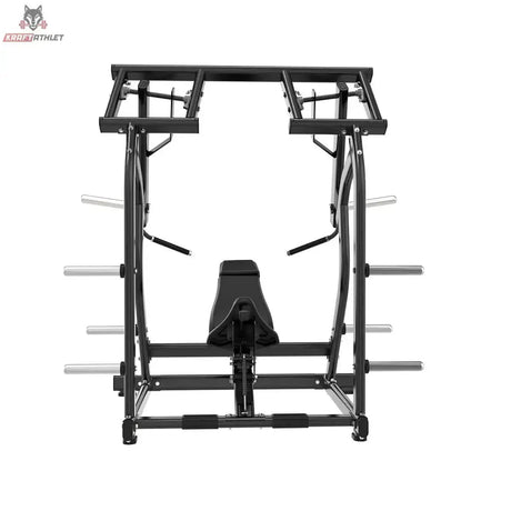 Titanium Strength Black Series IsoLateral Geneigte Schulterpresse in Frontansicht mit Rückenpolster