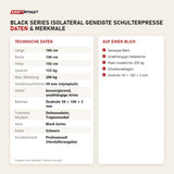 Technische Daten und Merkmale von Titanium Strength Black Series IsoLateral Geneigte Schulterpresse als Tabelle
