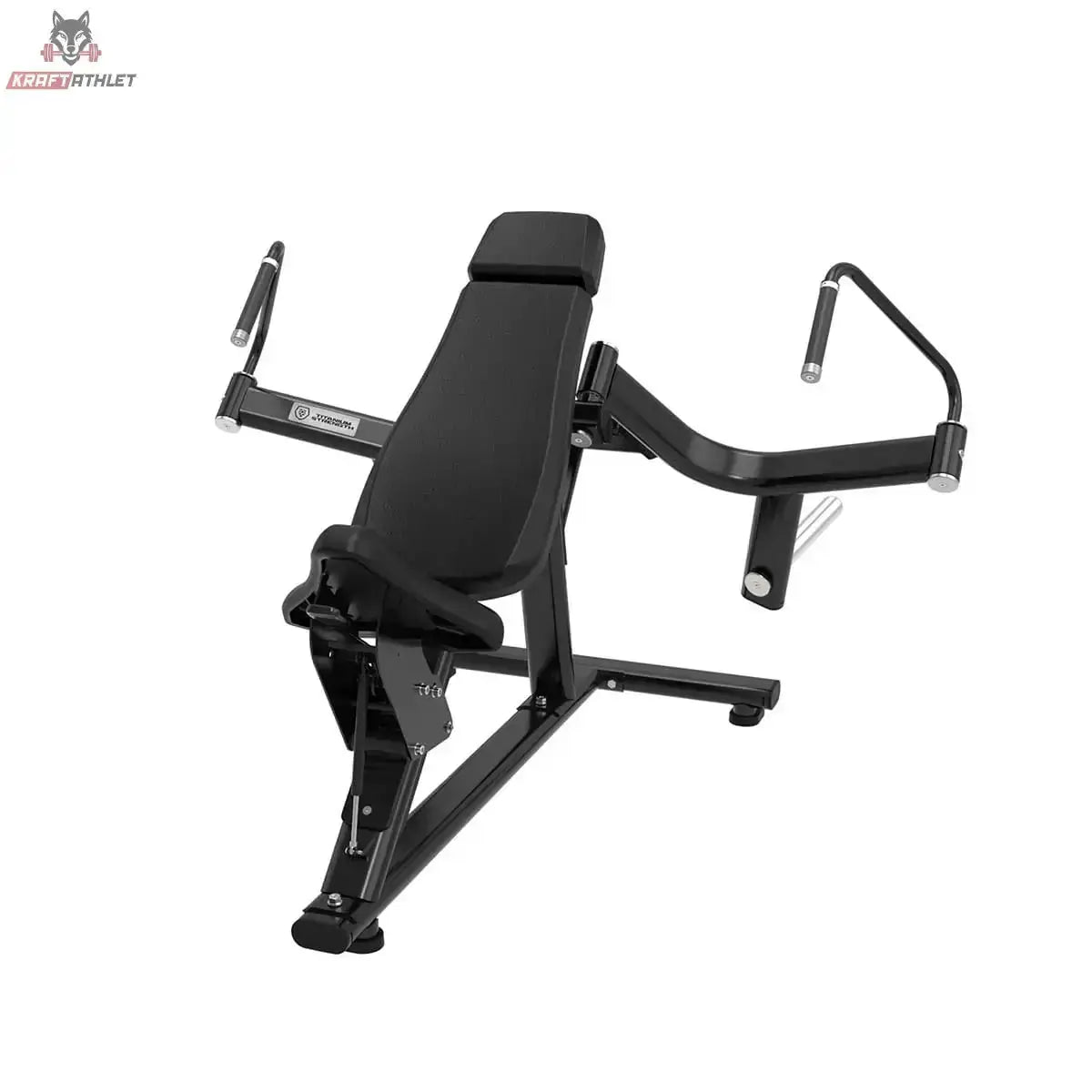 Titanium Strength Black Series IsoLateral Incline Pec Fly Butterfly – Schrägansicht von links mit Armpolstern