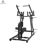 Titanium Strength Black Series IsoLateral Latzug in Frontansicht mit Sitz und Griffen
