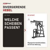 Frage und Antwort zu Titanium Strength Black Series IsoLateral Rowing Lat Pulldown Latzug: Welche Scheiben passen?