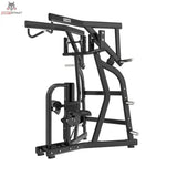 Titanium Strength Black Series IsoLateral Rowing Lat Pulldown Latzug in Seitenansicht mit Kniepolster und Sitz