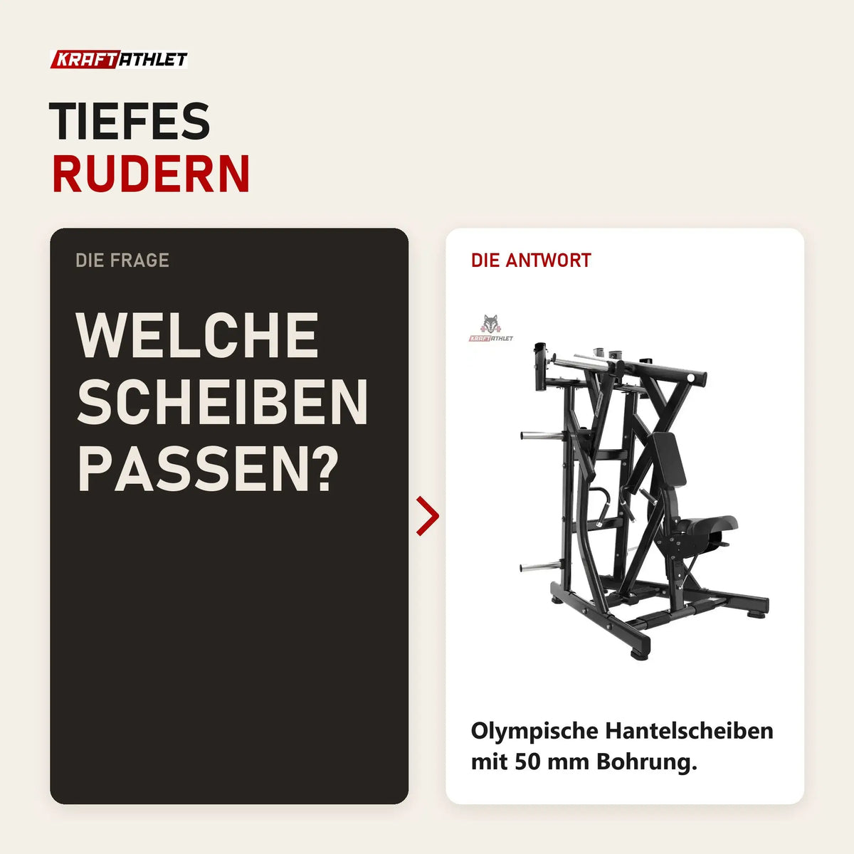 Frage und Antwort zu Titanium Strength Black Series IsoLateral Rudern Tief: Welche Scheiben passen?