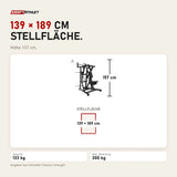 Maßbild Titanium Strength Black Series IsoLateral Rudern Tief: Stellfläche 139 × 189 cm, Höhe 157 cm