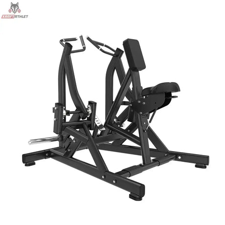 Titanium Strength Black Series IsoLateral Rudern Rudermaschine in Seitenansicht mit Griffen und Sitz