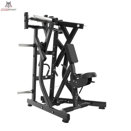 Titanium Strength Black Series IsoLateral Rudern Tief in Seitenansicht mit Sitz und Hebelarmen