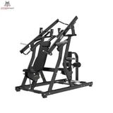 Titanium Strength Black Series IsoLateral Brustpresse und Latzug – Schrägansicht von links mit Hebelarmen und Scheibenaufnahmen