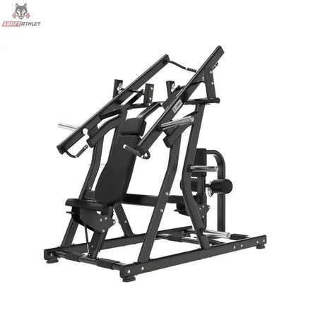 Titanium Strength Black Series IsoLateral Brustpresse und Latzug – Schrägansicht von links mit Hebelarmen und Scheibenaufnahmen