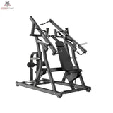 Titanium Strength Black Series IsoLateral Brustpresse und Latzug – Schrägansicht mit Sitz, Rückenpolster und zwei unabhängigen Hebelarmen