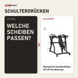 Frage und Antwort zu Titanium Strength Black Series IsoLateral Schulterpresse: Welche Scheiben passen?