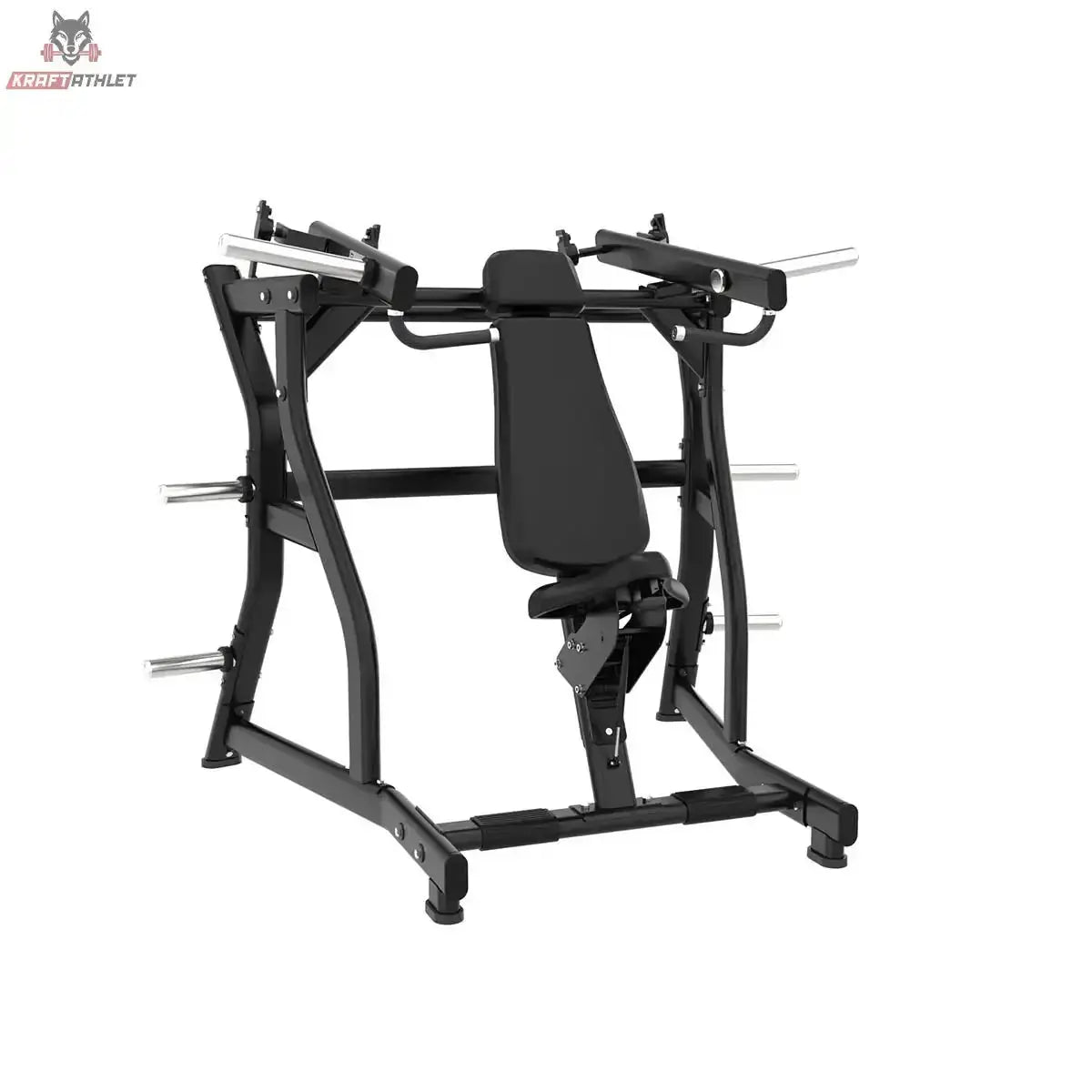 Titanium Strength Black Series IsoLateral Schulterpresse in Frontschrägansicht mit Rückenpolster