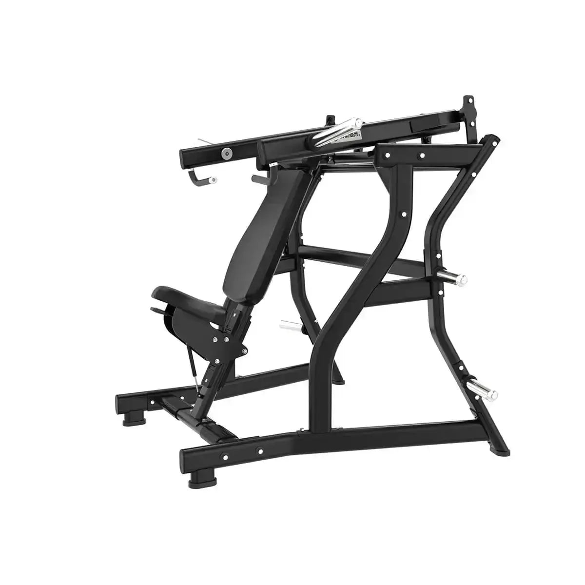 Titanium Strength Black Series IsoLateral Schulterpresse in Seitenschrägansicht mit Hebelarmen