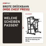 Frage und Antwort zu Titanium Strength Black Series IsoLateral Wide Chest Press: Welche Scheiben passen?